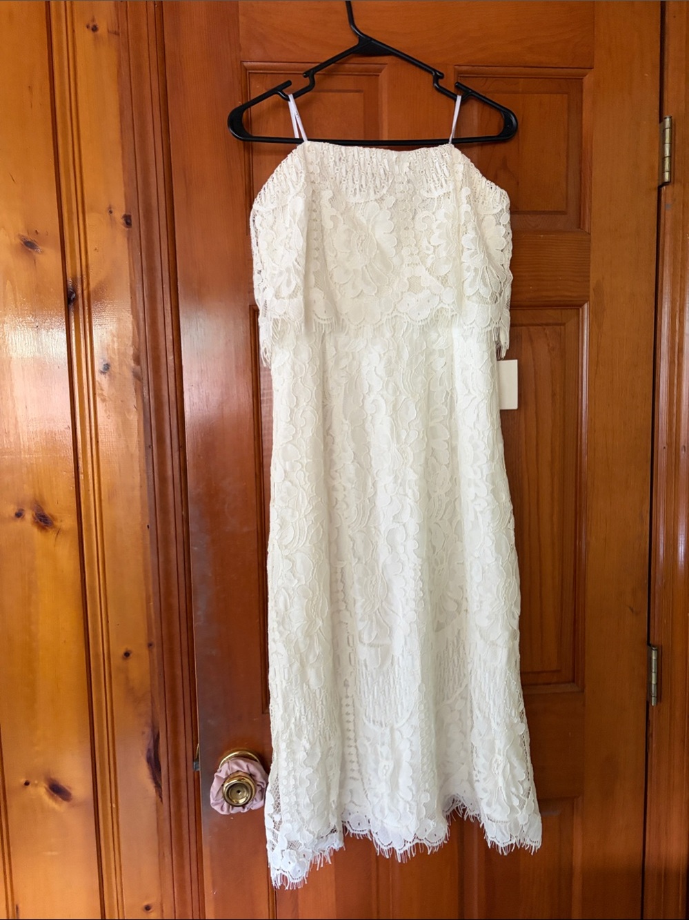 Women’s large  White Lace Spaghetti-Strap Dress new with tags